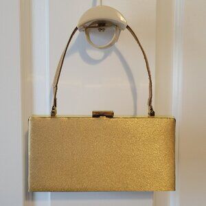 Vintage inspired metallic gold evening bag